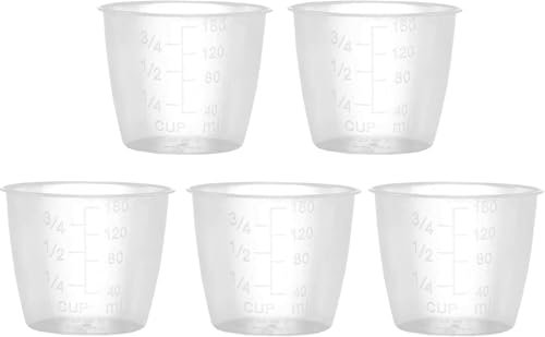 5 Pcs Rice Measuring Cups Non Stick Mixing Cups Clear Graduated Cups for Rice Cooker