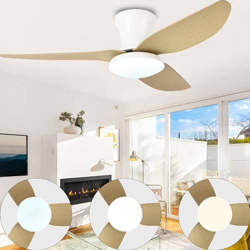 Lrenjon 100cm Ventilador De Techo Con Luz Silencioso, Regulable,Lampara De Techo Led Dormitorio Ventilador, Con Temporizador 6 Velocidades, Para El Salón, El Comedor Y La Cocina-Color Madera