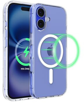Belkin SheerForce iPhone 16 Hülle, MagSafe-kompatible dünne Handyhülle mit kratzfester Beschichtung, iPhone Schutzhülle magnetisch und stoßfest - Durchsichtig