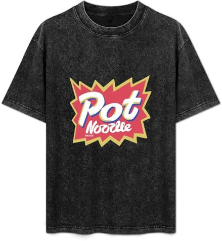 Pot Noodle Instant Snack Mens T-Shirt Black Graphic Unisex Tee Shirt XXL