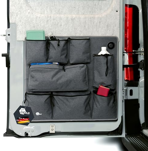 your GEAR Ortles L Organiseur de Porte Arrière Gauche pour Camping-Car et Camionnette – 8 Poches Robustes, Fixation sans Outil, Rangement Optimisé