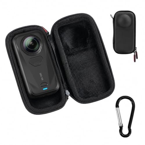 Tasche für Insta360 X6 X4 Air Original Objektivdeckel Zubehör | Aufbewahrungstasche Case Reise Tragetasche Schutzhülle Hartschale mit Karabiner für Insta 360 Accessories