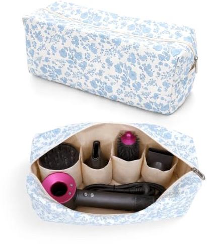 Zilaro Borsa da Viaggio Compatibile con Dyson Airwrap & Shark Flexstyle, Portatile Borsa Portaoggetti da Viaggio con Cerniera e Scomparto per Asciugacapelli Arricciacapelli e Accessori (Fiore)