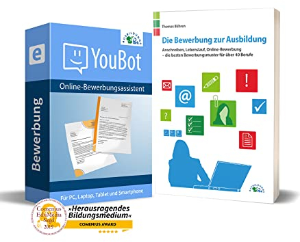 BEWERBUNG schreiben für die Ausbildung: Einfach ANSCHREIBEN + LEBENSLAUF erstellen | Online-Assistent + Buch | 5 Bewerbungen