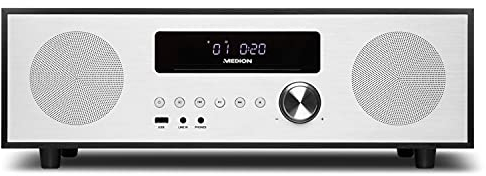 MEDION X64400 Mikroanlage mit CD und DAB+ (Stereoanlage, Kompaktanlage, Bluetooth 2.1, PLL UKW Radio, 2 x 20 Watt RMS, AMS, LED-Display)