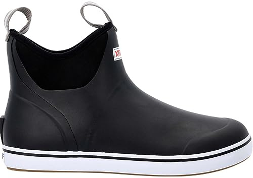 XTRATUF Men's Ankle Deck Boot, Black, Size 8(M)