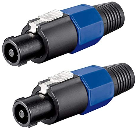 2X PA Lautsprecherstecker | 4-polig | zum Schrauben | mit Knickschutz | Audio Lautsprecher Stecker | Twist Speakon Kabel Verstärker 4 Pole | 2 Stück