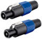 2X PA Lautsprecherstecker | 4-polig | zum Schrauben | mit Knickschutz | Audio Lautsprecher Stecker | Twist Speakon Kabel Verstärker 4 Pole | 2 Stück
