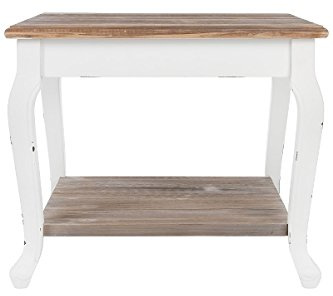 elbmöbel Couchtisch in weiß braun aus Holz im Landhaus-Stil groß