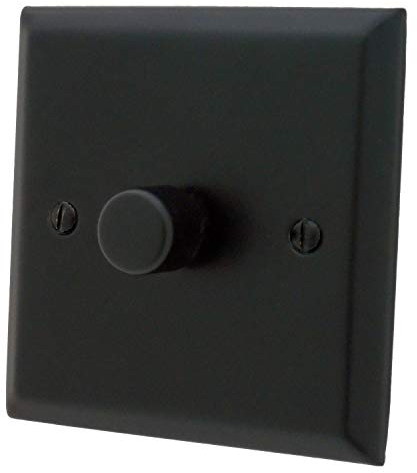 G&H SFB511 Spectrum Plate Matt Black 1 Gang 1 or 2 Way V-Pro LED Dimmer Switch
