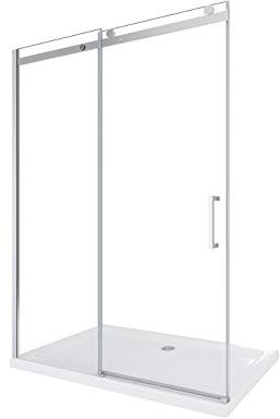 Porta Doccia Scorrevole Nicchia Lusso Vetro 8 MM Easy-clean Reversibile H.190 (138-140,5 H.190 cm)