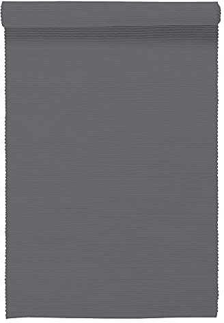 LINUM Uni Dekoratives Tischläufer für Esstisch 45cm x 150cm, 100% Gerippte Baumwolle, Maschinenwaschbar, Granitgrau