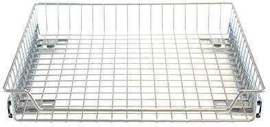 Korbauszug 35kg – silber – 600/80, Schrankauszug Teleskopschublade für 60er Schrank