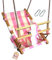 h2i Babyschaukel mit Haltegurt | Kinderschaukel aus wetterfestem Stoff | Kleinkindschaukel für Indoor & Outdoor | Schaukel für Baby & Kleinkinder | rosa-weiß