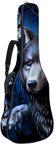 Gitarrentasche mit Reißverschluss, wasserdicht, weich, für Bassgitarre, Akustik- und klassische Folk-Gitarre, Wolf-Tier