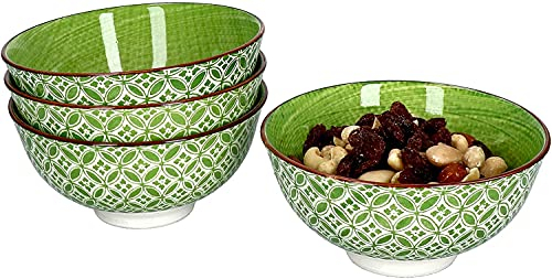 Ritzenhoff & Breker 4er Geschirrset Schale Lime Sao aus Porzellan mit 12 cm Ø und 5,7 cm Höhe I Bunte Schüsseln für Müsli Diverse Snacks und Antipasti I Spülmaschinenfest
