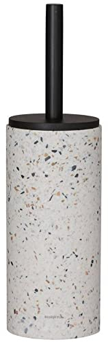 Sealskin Blend Toilettenbürste, WC-Bürste in modernem Terrazzo-Look, mit hygienischem Deckel, Zement, Weiß-Terrazzo, B x H x T: 110 x 383 x 110 mm