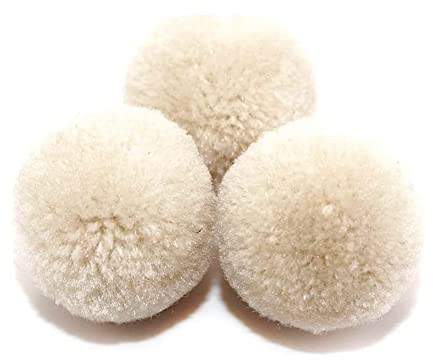 Duories Pompons zum Basteln,30 Stück 40mm Bunte Bommeln Bälle,Pom Poms für Kunsthandwerk,Pompons Bälle für Ostern,Weihnachten,Bunte Pompons für DIY Basteln Tischdekoration Geburtstagsdeko,Creme
