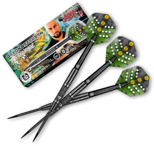 Shot Steel Darts Devon Petersen Courage African Warrior 90% Tungsten Steeltip Darts Steeldart Dartpfeile Set Made in Neuseeland (24 Gramm)