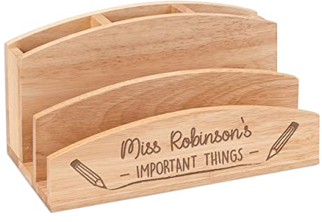 Personalised Teacher Name Message Pencils Desk Tidy Letter Holder Rack Stationery Pen Pencil Pot Organiser Home Office