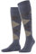 Burlington Herren Kniestrümpfe Manchester M Kh Baumwolle lang gemustert 1 Paar, Blau Jeans Melange 6274, 40-46