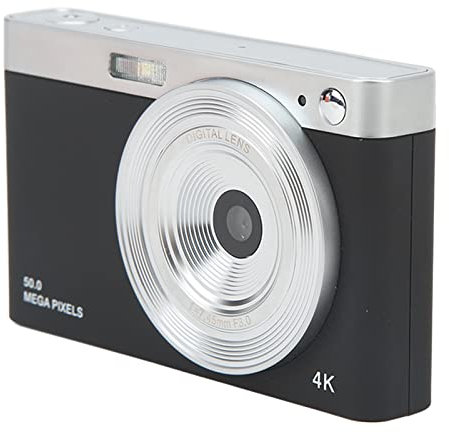 Cámara Digital 4K, 16X Zoom 50MP AF Autofocus Vlogging Camera, 2.88in IPS HD Cámara sin Espejo con Batería, Luz de Relleno LED Mini Cámara Compacta Portátil para Tomas Macro, Adolescentes(Negro)