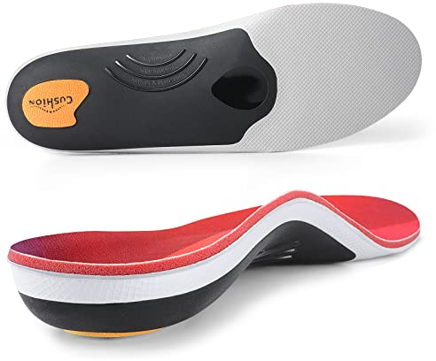 PCSsole Solette per Supporto Arco Plantare, Solette per Fascite Plantare per Piedi Piatti, Plantare Ortopedico per Dolori al Tallone, Metatarsalgia, Pronazione per Uomini e Donne (25CM)