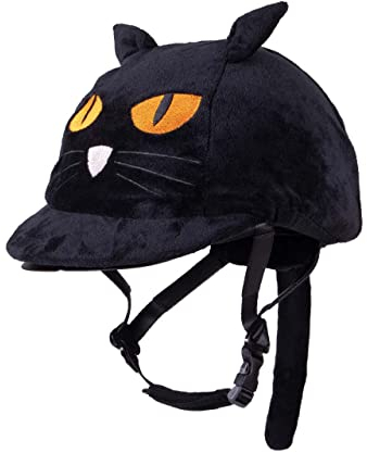 QHP Reithelmüberzug Reithelmabdeckung Halloween (Cat)