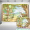Claasic Pooh Riesenbuch-Hintergrund, geschlechtsneutrale Babyparty-Dekorationen, Vintage-Winnie-Bär, grüner Ballon in Hundert Acre Holzhintergrund, Geburtstagsparty-Banner, 2,1 x 1,5 m, 118 cm