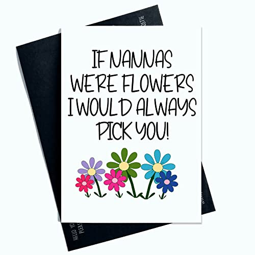 Peachy Antics Funny Cards SP4 Carte d'anniversaire humoristique avec inscription « If Nannas Were Flowers I Would Always Pick You »