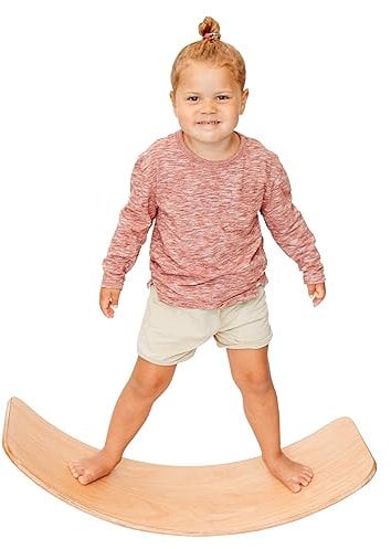 MagicMeadow Wooden Sensory Balance Board for Kids - Autism Friendly Baby Toy, Wobble Board, Seesaw, Balance for Sensory Play - Premium Wooden Wobble Board for Kids, Safe Balance Board
