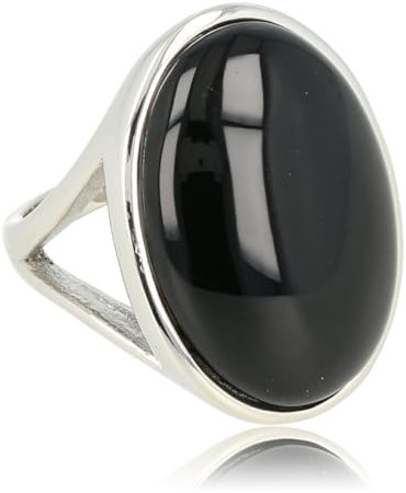 Silberner Statement-Ring mit Onyx-Edelstein- Statement-Ring für Damen mit echtem Edelstein – zum Strahlen – ein echter Hingucker – erhältlich in Silber und Gold und verschiedenen Edelsteinen