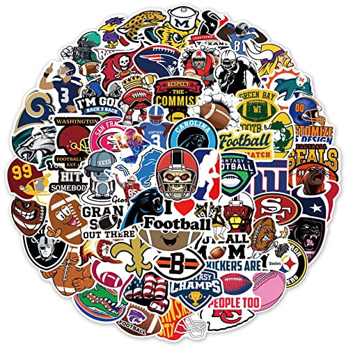 Fußball Aufkleber Rugby Football Sticker Set 100 Stücke Niedlich Deko für Auto Laptop Skateboard Fahrrad Moped Motorrad Fahrrad Computer,Geeignet für Erwachsene Kinder