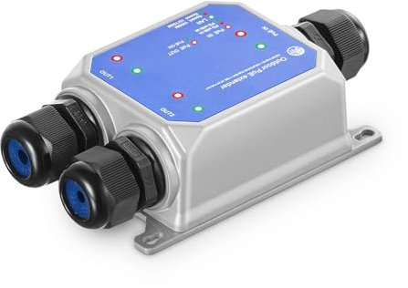 Interruptor de paso PoE Gigabit IP67 para exteriores, 1 extensor de salida PoE en 2, IEEE802.3af/at/bt PoE alimentado 90W, Ethernet 10/100/1000Mbps, montaje en pared de metal impermeable Plug and Play