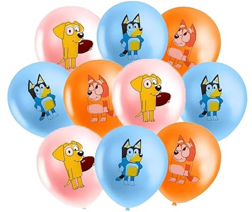 18Pcs Blue Dog Balloons Theme Birthday Party Decorations Party Latex Balloons For Kids Boys Girls Birthday Party Decoration