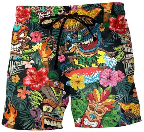 FULUJIDI Badehose Boardshorts Schwimmhose Herren Bademode Shorts 3D-Gedruckte Surfbrett Shorts Strand Shorts Herren Badeanzug Slips L 5