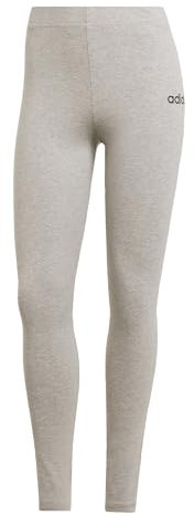 adidas Femme Essentials Linear Cotton Leggings, Medium Grey Heather/Black, M