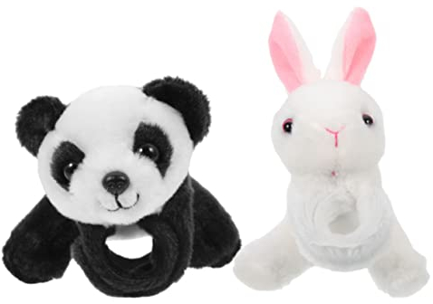 ifundom 2stücke Niedliche Slap-armbänder Mit Tiermotiven Slap-bänder Für Dschungel- -geburtstagsfeier Geschenkartikel Für Partys Weißer Hase Panda