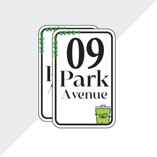 Personalised Recycle Wheelie Bin Sticker Street Road Custom Name Number Waterproof Recycle Bin with Leaves Vinyl Stickers