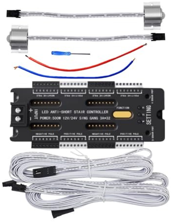 Osmond Controller Sensore di Movimento LED per Scale 32 Canali Dimmerabili Illuminazione Notturna per Interni Controller per Scale A Nastro LED 12V/24V