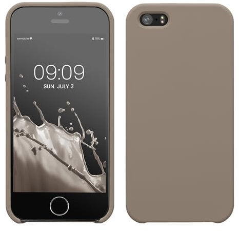 kwmobile Case Compatible with Apple iPhone SE (1.Gen 2016) / iPhone 5 / iPhone 5S Case - TPU Silicone Phone Cover with Soft Finish - Taupe