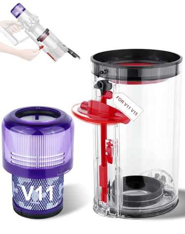 YTCHYYSK Large Bin Replacement and Filter Compatible With Dyson V11 Absolute/Torque Drive/Animal Vacuum Cleaner, for V15 Detect/Absolute/Total Clean Part no. 970050-01, 965443-01, 970013-02