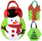 Christmas Goodie Bags with Handles, Festive Candies Bags, Set of 3 Christmas Bags, Christmas Shopping Tote Bags, Reusable Holiday Bags 9.65x5.71 Inches for Shopping