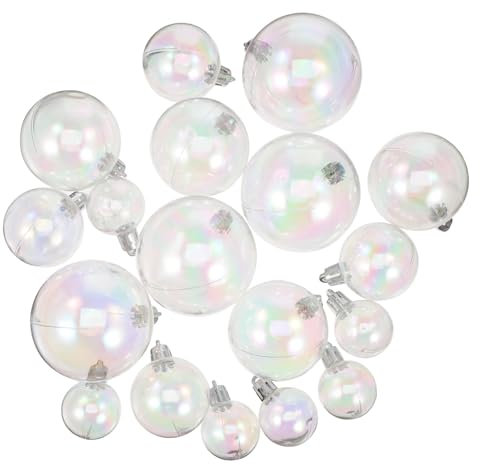 HAWILLOSCH Einzigartige Christbaumschmuck 18 Stück Kunststoffkugeln Befüllbar Dekorativ Für Urlaub Hochzeit