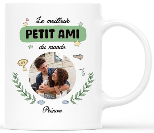 Cadeau Plus Mug Personnalisé Prénom Meilleur Papy Maman Mamie du Monde - Mug Parrain, Tasse Parrain Marraine Bapteme, Cadeau Papy Personnalisé, Tasse mamie, Maman mug (Petit Ami)
