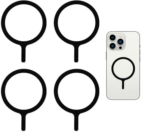 4 Stück Ring Aufkleber für MagSafe, Sticker 360, Universal Magnetring für Handyhülle, Magnetischer Magnet Adapter Ring für iPhone 16/16e/15/14/13/12/11/X, Samsung Galaxy S24/S23/S21/S20/S10