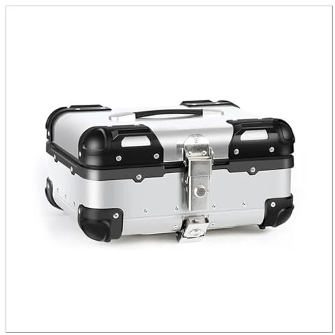 ZMCGNO Baule for Moto Coda Posteriore Scatola portaoggetti Portacasco Porta Bauletto Serratura Cassetta degli Attrezzi in Alluminio Moto Topbox Accessori Moto(Round Corner 22L)