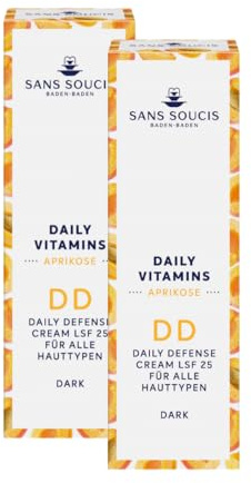Sans Soucis Aprikose DD Cream Dark mit LSF 25 2x30 ml – getönte Tagescreme Gesichtspflege Daily Vitamins Hautpflege
