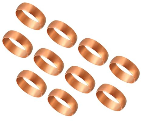 TA-VIGOR 22mm Tube OD Compression Sleeves Ferrules, 10PCS Copper Ferrule Fitting Brass Compression Fittings, Copper Olives Assortment Kit for Oil Water Air Pipe
