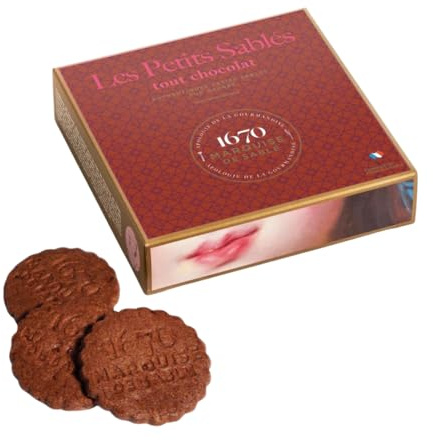Marquise de Sablé | Biscuits sablés au chocolat | Boîte cadeau de 100 g | Recette française originale de 1670 | Sélection 18 carats